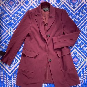 Wine colored Ann Taylor fitted dress coat medium
